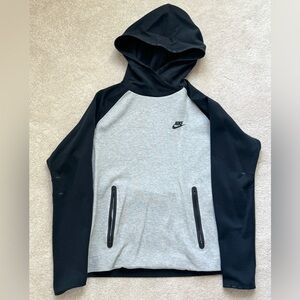 Nike Women’s Hooded Pullover Sweatshirt w/Zip Pockets - Gray Black - Sz XL
